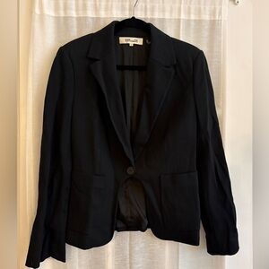 Diane Von Furstenberg Black Tuxedo Style Blazer